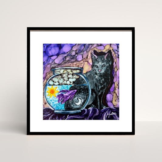 Cat and Fish Print