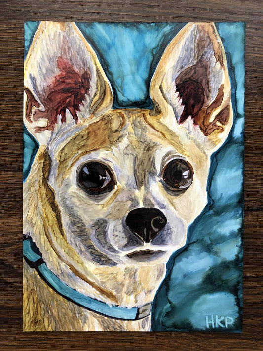 Pet portraits - hand painted with alcohol inks