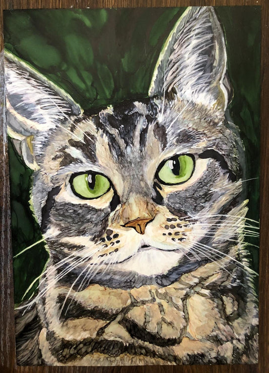Pet portraits - hand painted with alcohol inks