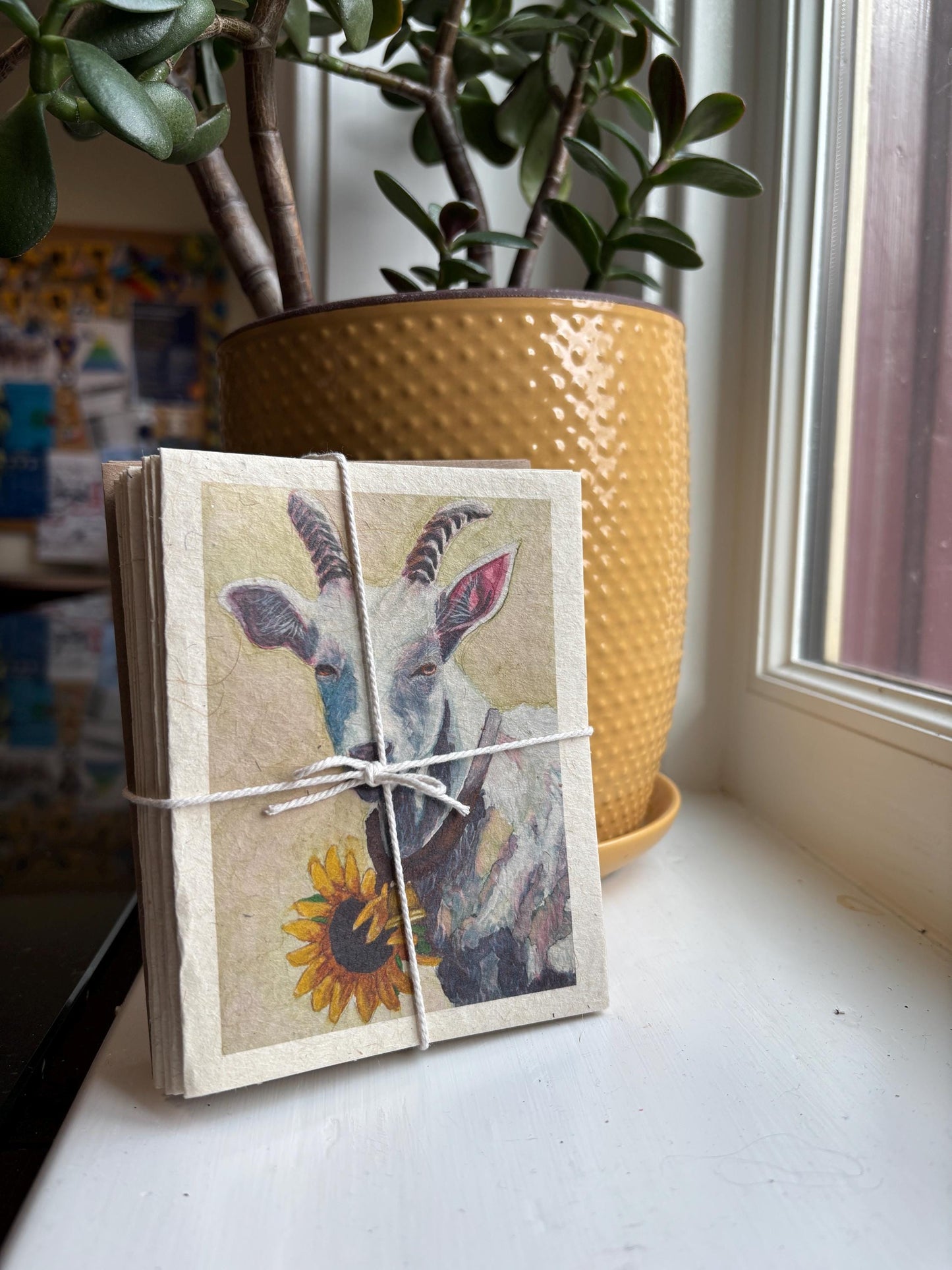 Goat Greeting Cards 4 pack: Wildflower Seed Paper, Rustic Farm Stationery
