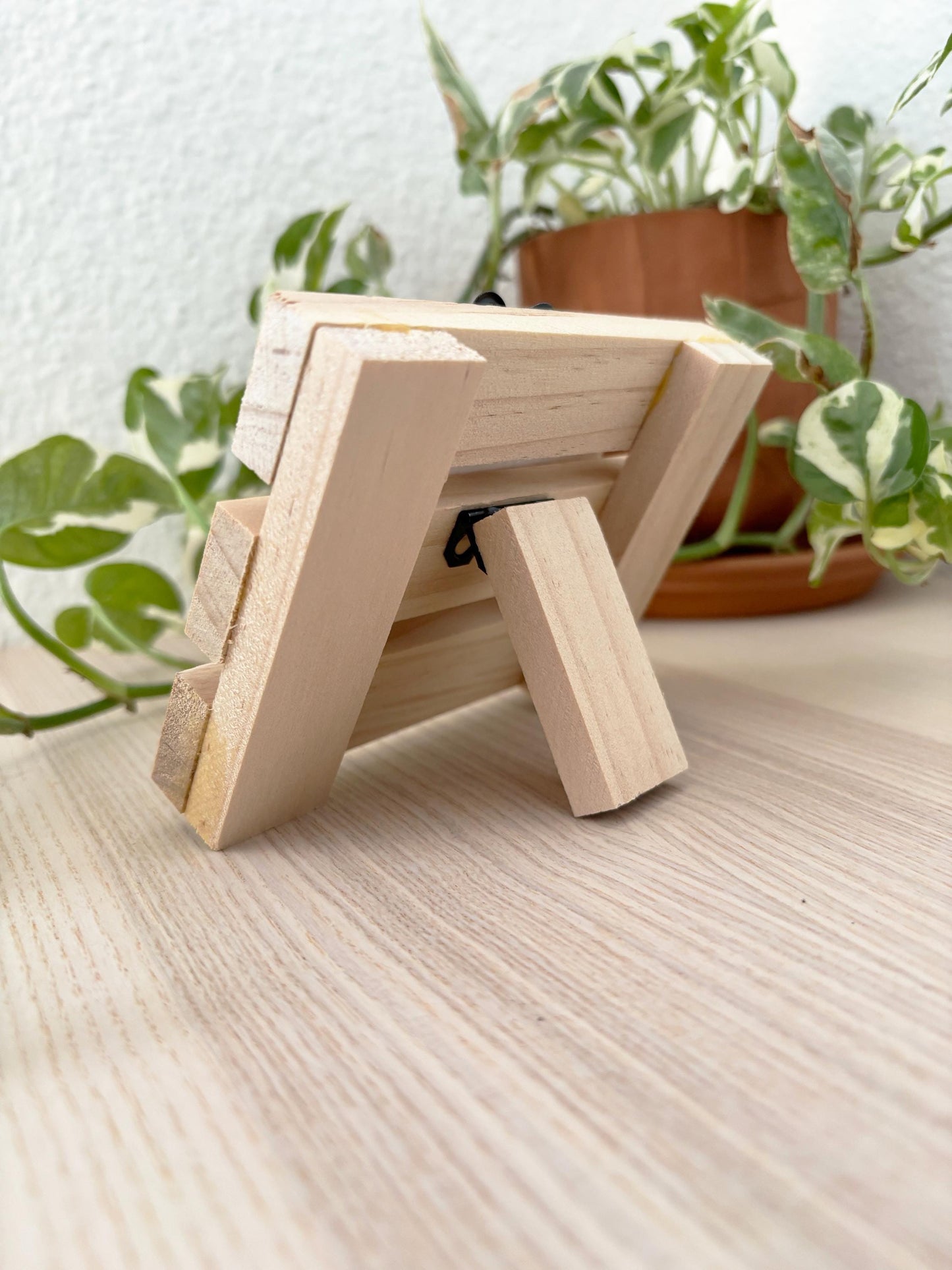 Hummingbird Nest Mini Painting with Handmade Easel Display | Hummingbird Art | Cozy Nature Art | Small Desk Decor