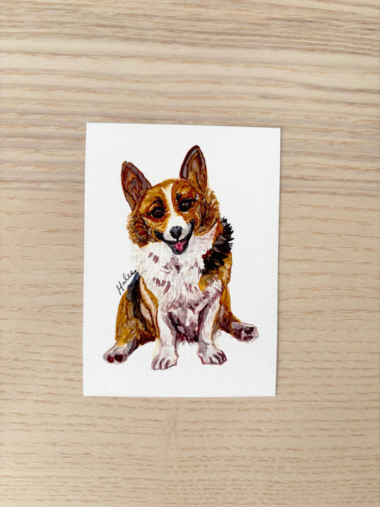 Custom Miniature Pet Portraits with Frame - Hand-painted